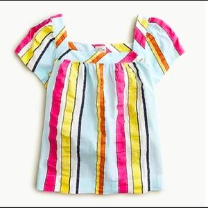 J Crew striped seersucker blouse size xs